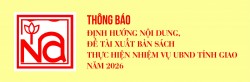 THÔNG BÁO Định hướng nội dung, đề tài xuất bản sách  thực hiện nhiệm vụ UBND tỉnh giao năm 2026